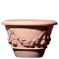 Preview: Conca mit durchgehender Girlande – klassische Terracottavase aus Impruneta